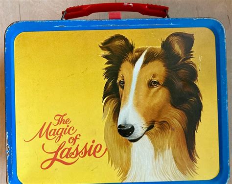 Vintage lunch box, The Magic of Lassie metal lunch kit from 1978 